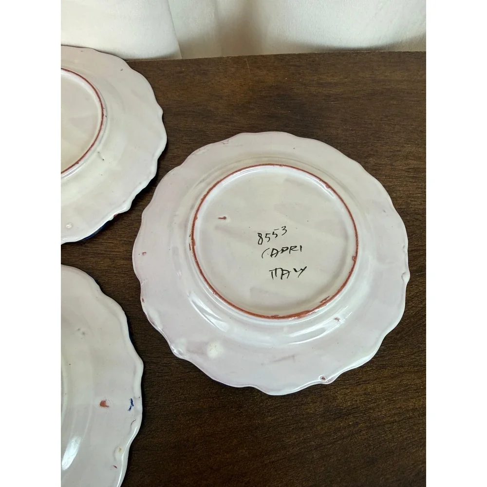 VTG Capri‎ Italy Set FOUR Floral Stoneware 7